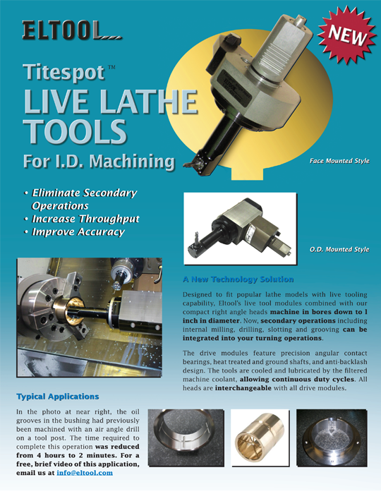 Eltool Titespot® Live Lathe Tools for I.D. Machining